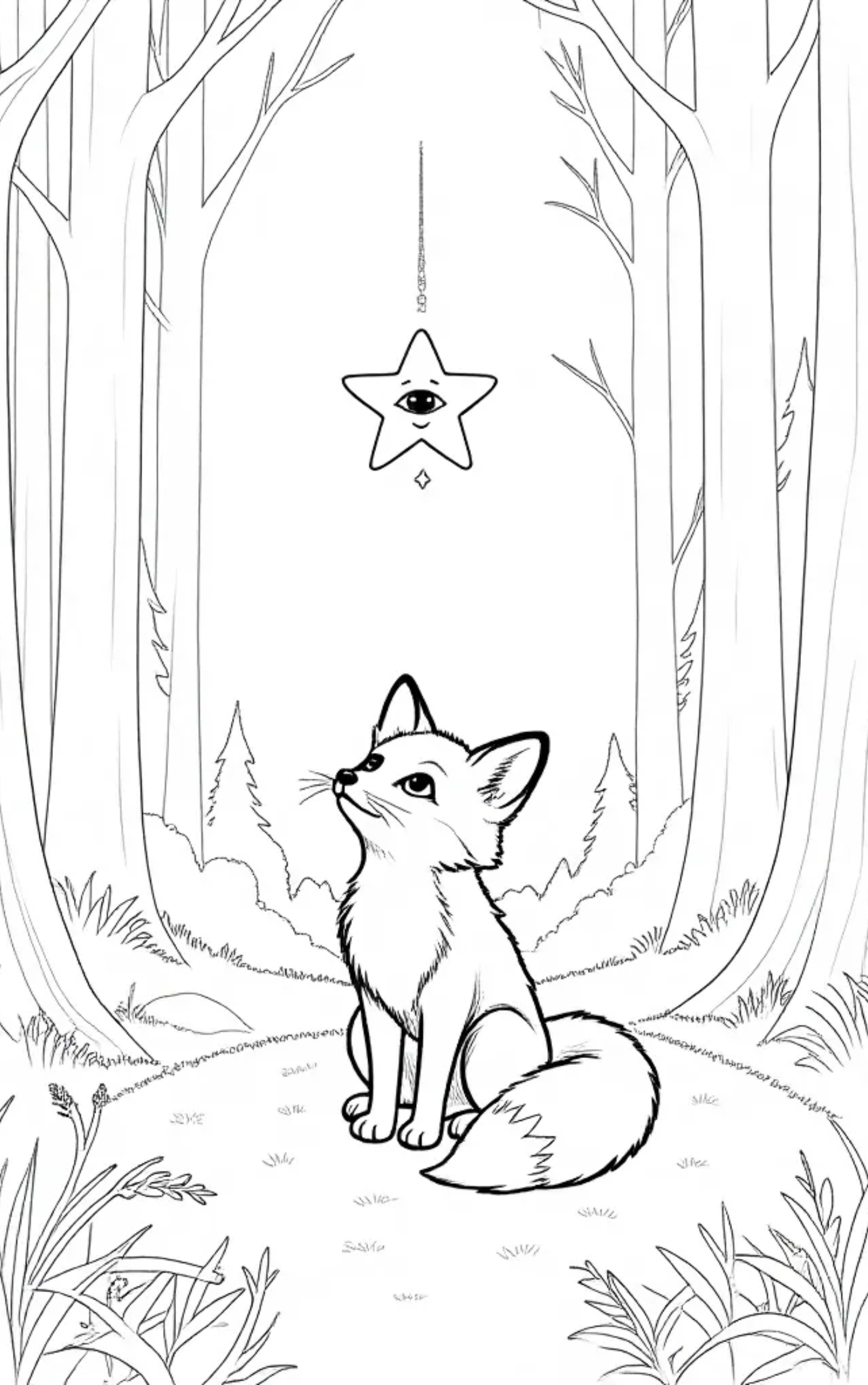 Luna the Little Fox and the Starry Secret – 2-in-1 Story & Coloring Book (PDF)
